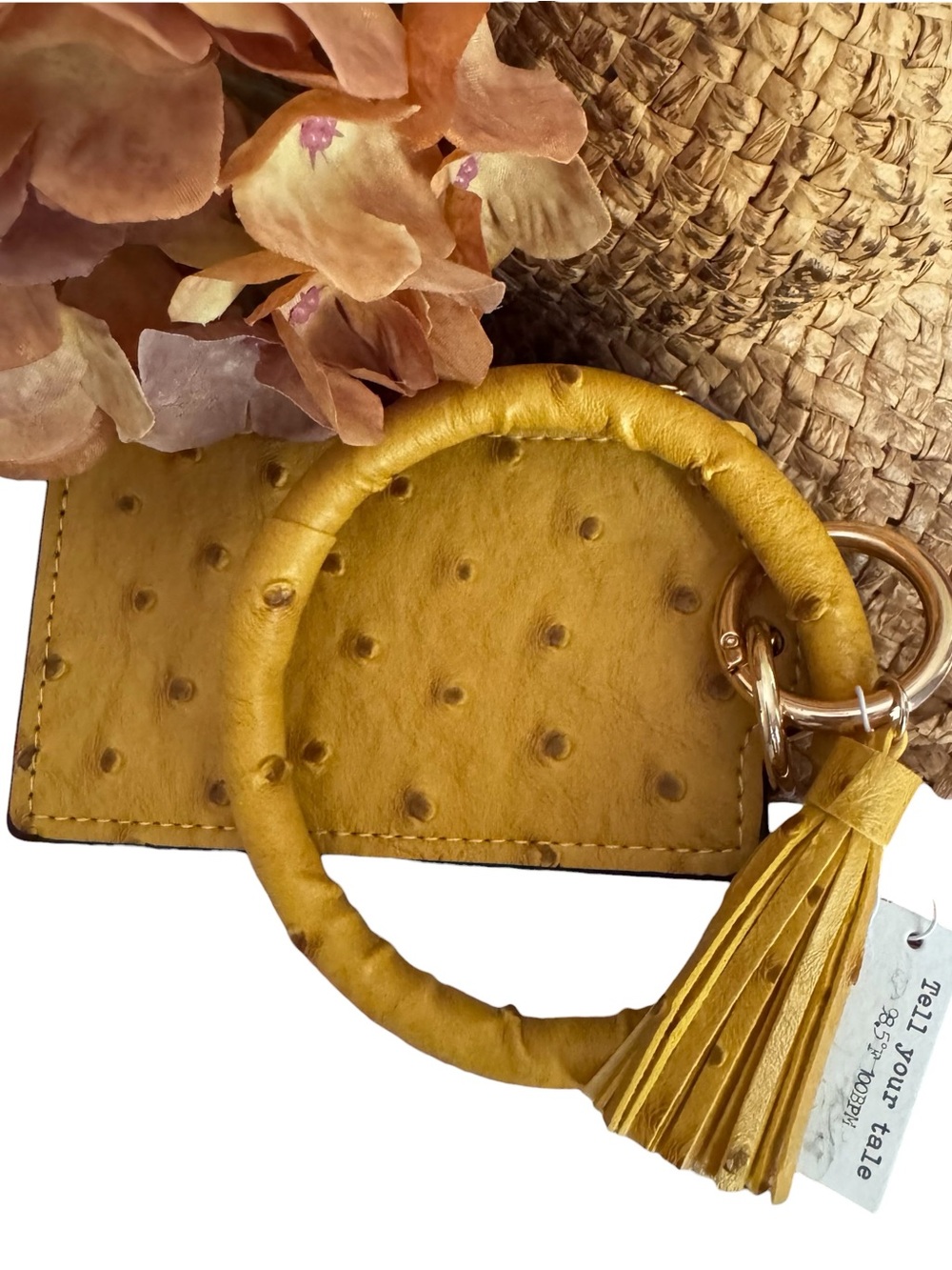 Tell Your Tale Wristlet Wrist Bracelet Keychain Key Ring Bangle Wallet Purse NWT